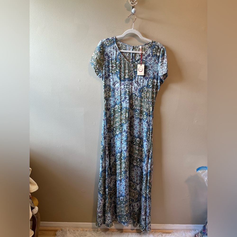 NWT SAMPLE Raga blue printed maxi dress size Small